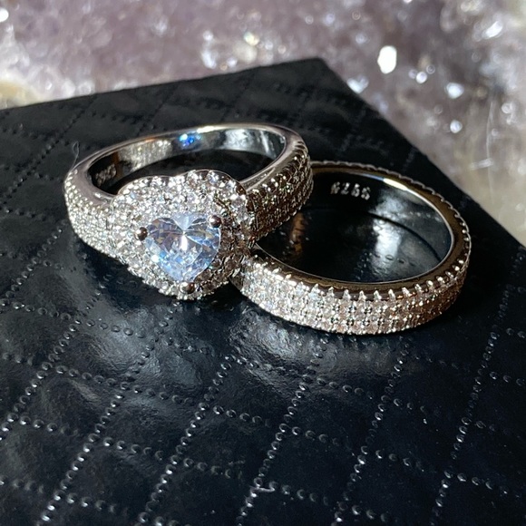 925 STERLING SILVER heart engagement ring … - Picture 4 of 4